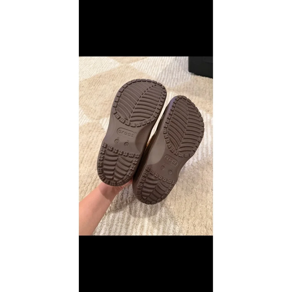 Crocs Beach Line Boat Shoes Mens 9 Brown Tan Nautical Deck Shoes Loafers 14327‎